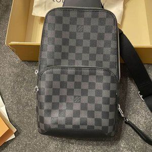 ✅louis®vuitton✅avenue sling bag damier graphite canvas black # N41719.